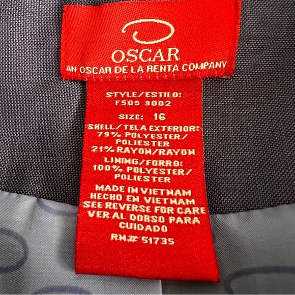 Oscar De La Renta 16 Purple 2 Piece Pant Suit - Full Zip Jacket - Picture 14 of 17